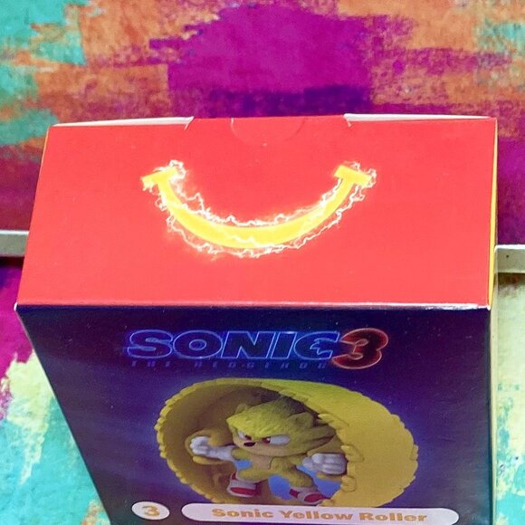 BRAND NEW SONIC THE HEDGEHOG 3 MOVIE x MCDONALDS PROMO #3 TOY ** YELLOW ROLLER - Picture 4 of 4